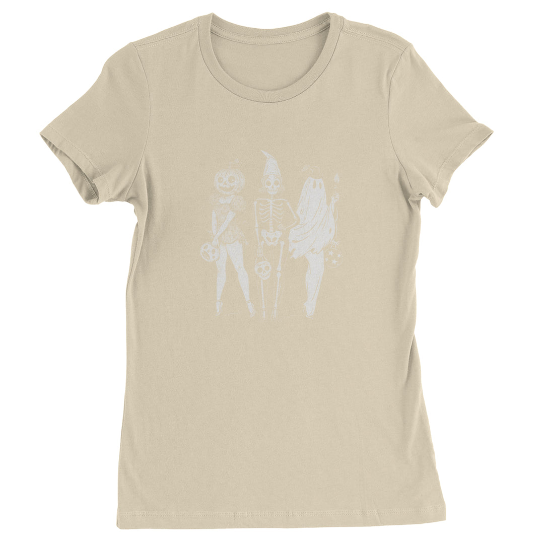 Vintage Spooky Squad Pinup Halloween Design Womens T-shirt Ivory