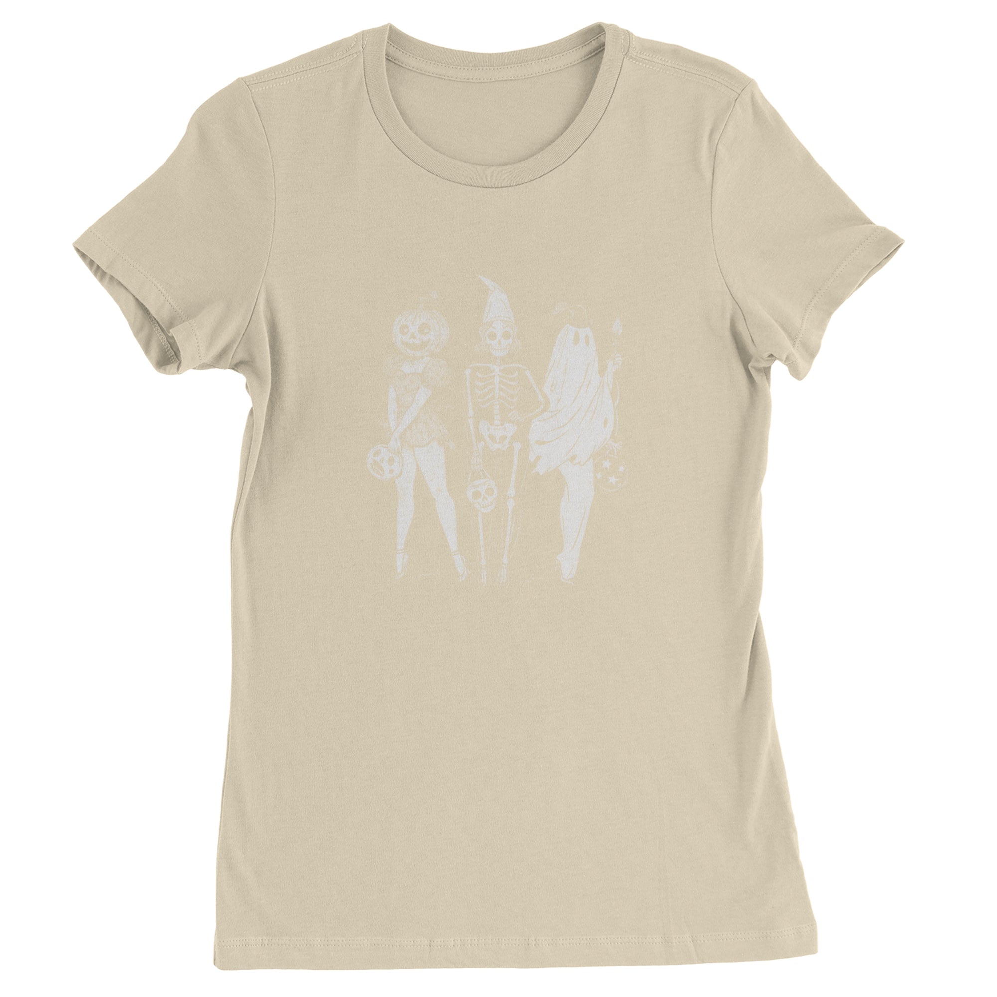 Vintage Spooky Squad Pinup Halloween Design Womens T-shirt Ivory