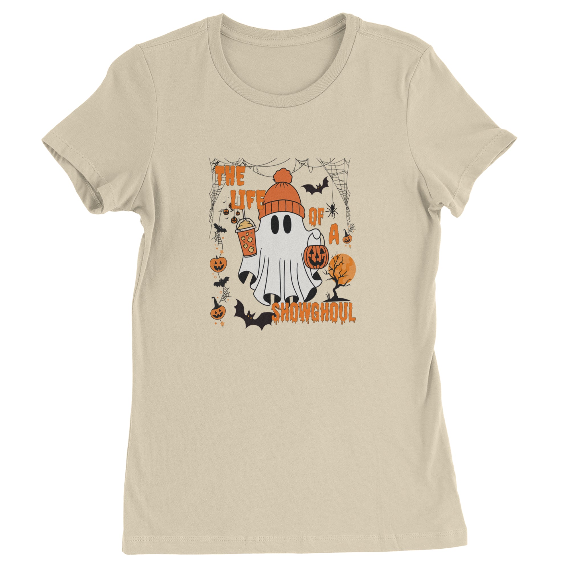 Life of a Showghoul Halloween Showgirl Vibes Womens T-shirt Ivory