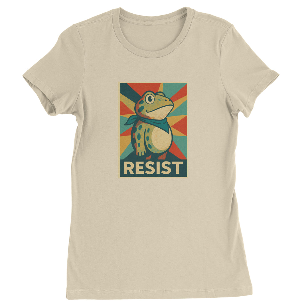 Resist Portland Protest Frog Womens T-shirt Ivory