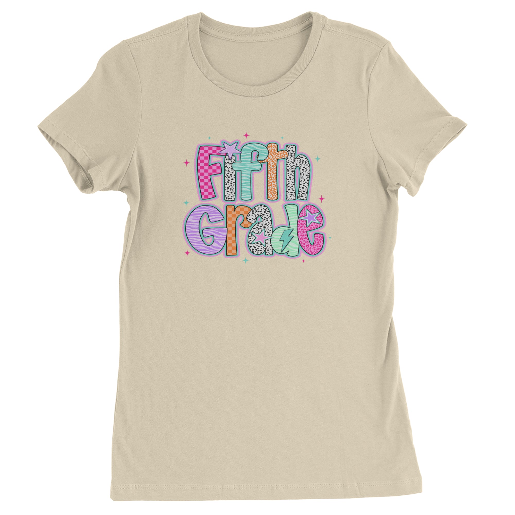 Fifth Grade Fly Colorful Back to School Womens T-shirt Ivory