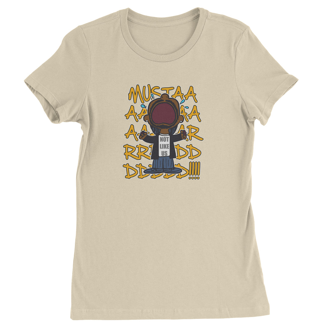 MUSTARD! Not Like Us Tv Off graphic on Women's Heavyweight Cotton T-Shirt in Ivory