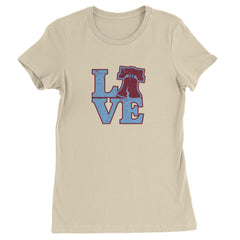 Love Philly Liberty Bell Womens T-shirt Ivory