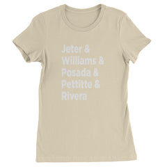 Jeter & Williams & Posada & Pettitte & Rivera Womens T-shirt Ivory