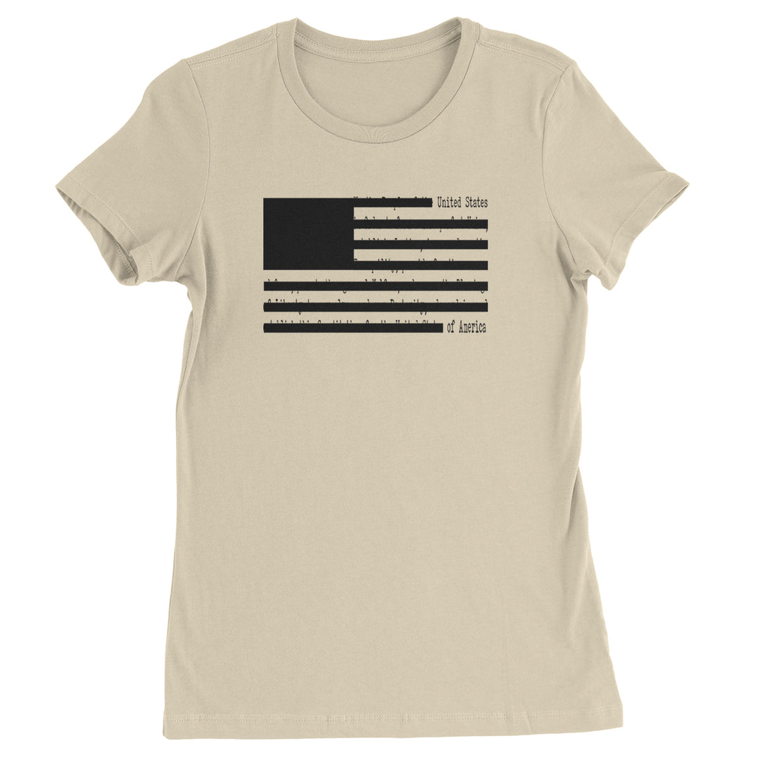 Redacted American Flag Womens T-shirt Ivory