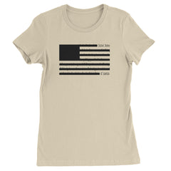 Redacted American Flag Womens T-shirt Ivory