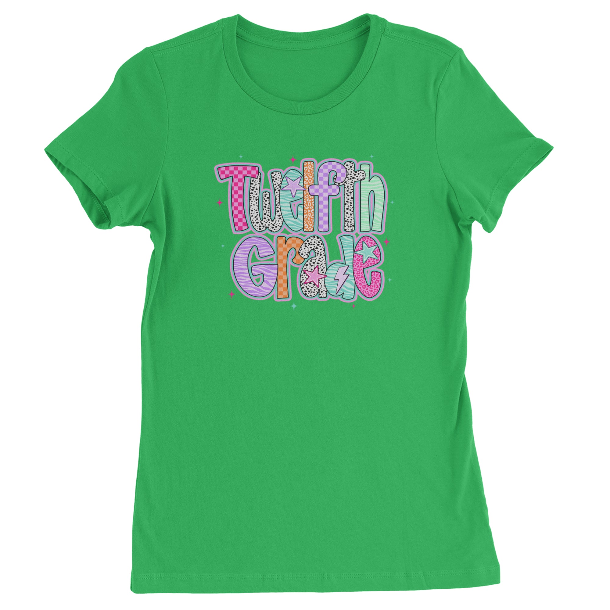 Senior Year Colorful Back to School Womens T-shirt Kelly Green