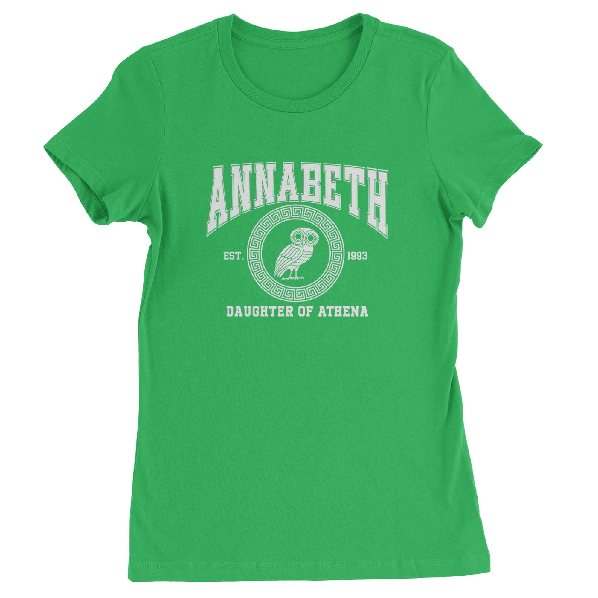 Annabeth Daughter of Athena Owl Wisdom Womens T-shirt Kelly Green