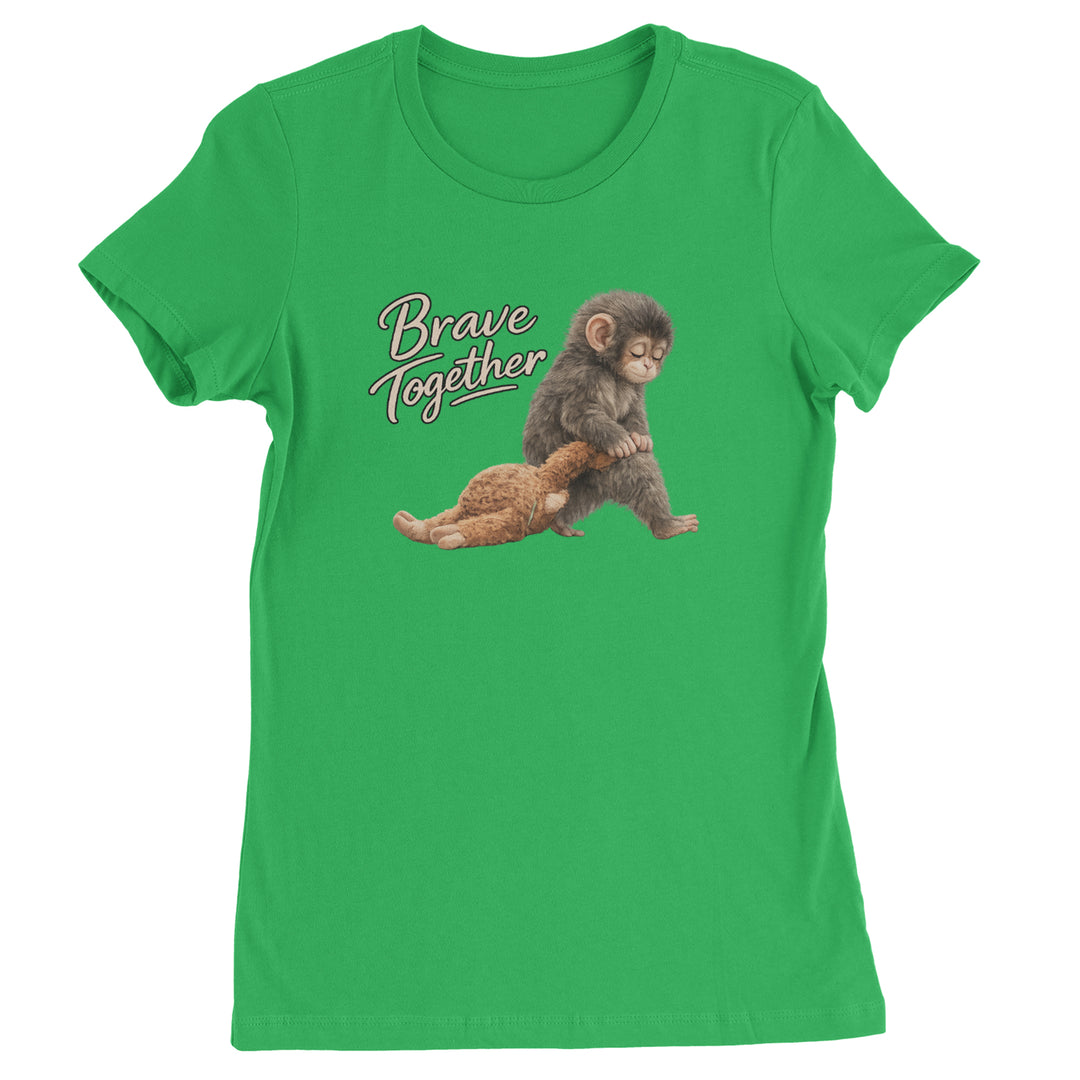 Punch Brave Together Stuffed Animal Womens T-shirt Kelly Green