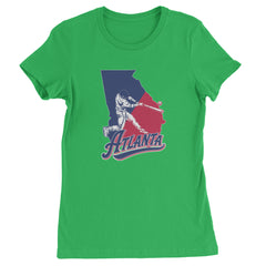 Atlanta Georgia Batter Up Womens T-shirt Kelly Green