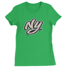 NYC New York City Grunge Street Womens T-shirt Kelly Green