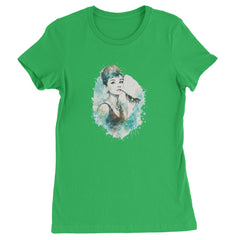 Mrs. Herpburn Iconic Watercolors Womens T-shirt Kelly Green