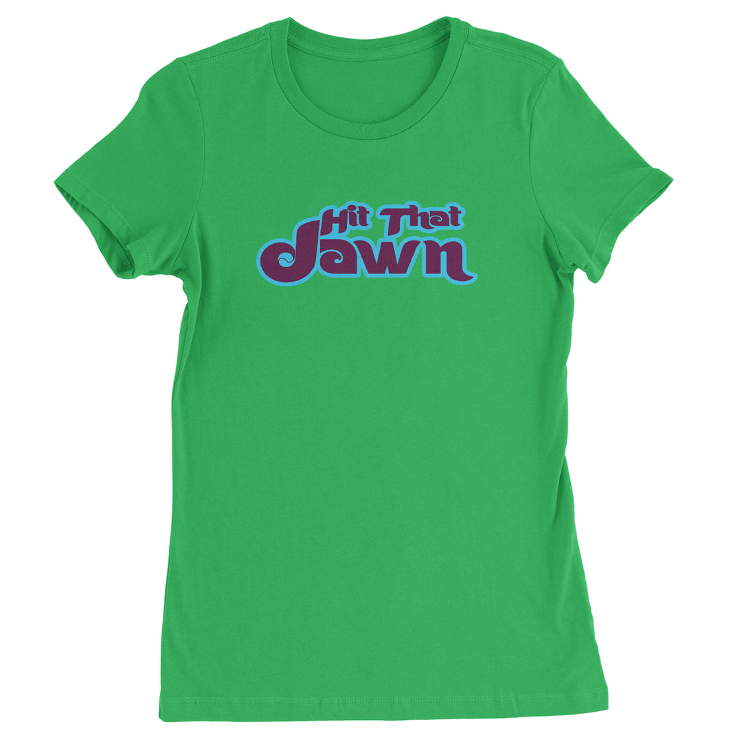 Hit That Jawn Philly Baseball graphic on Women's Heavyweight Cotton T-Shirt in Kelly Green