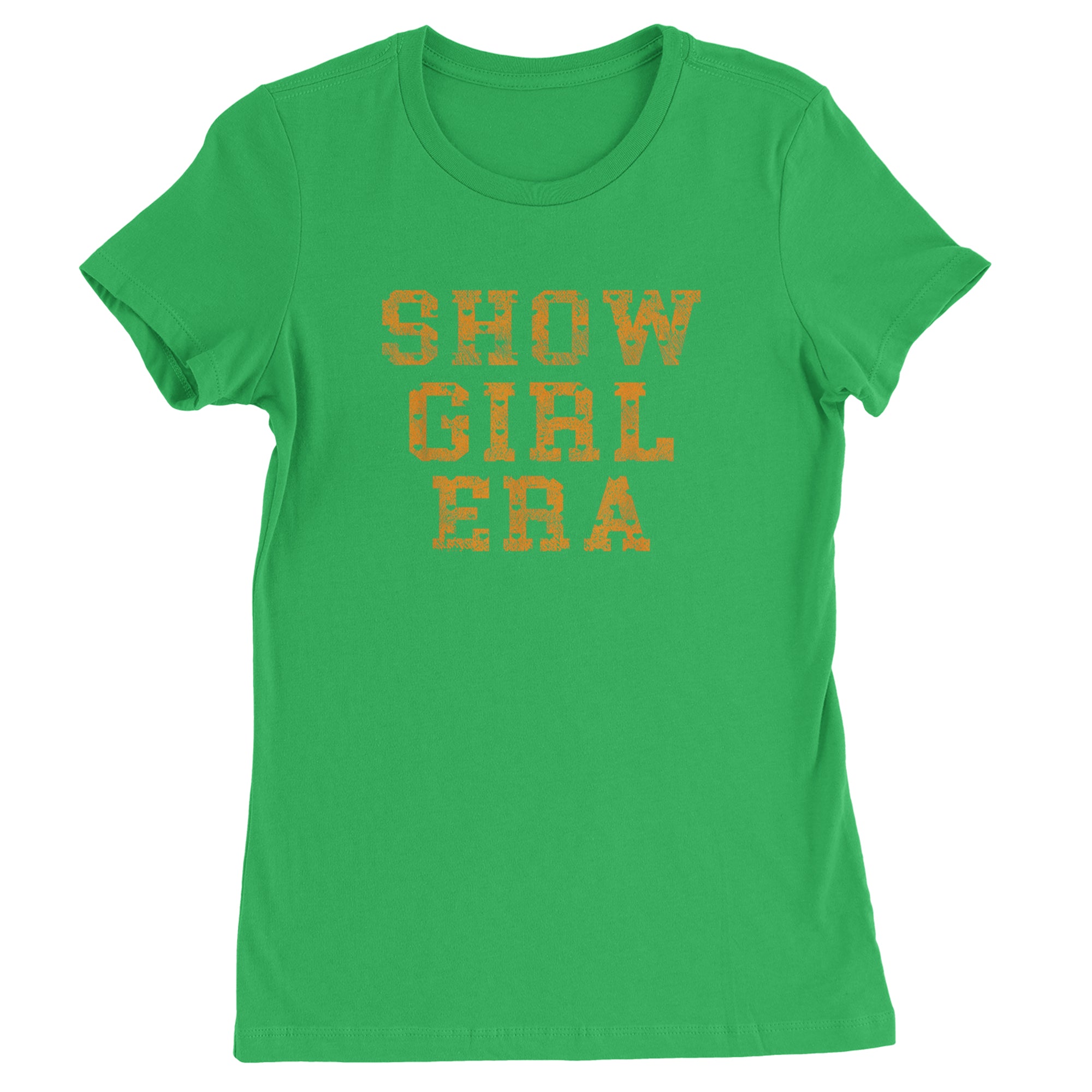 Vintage Showgirl Era Heart Womens T-shirt Kelly Green