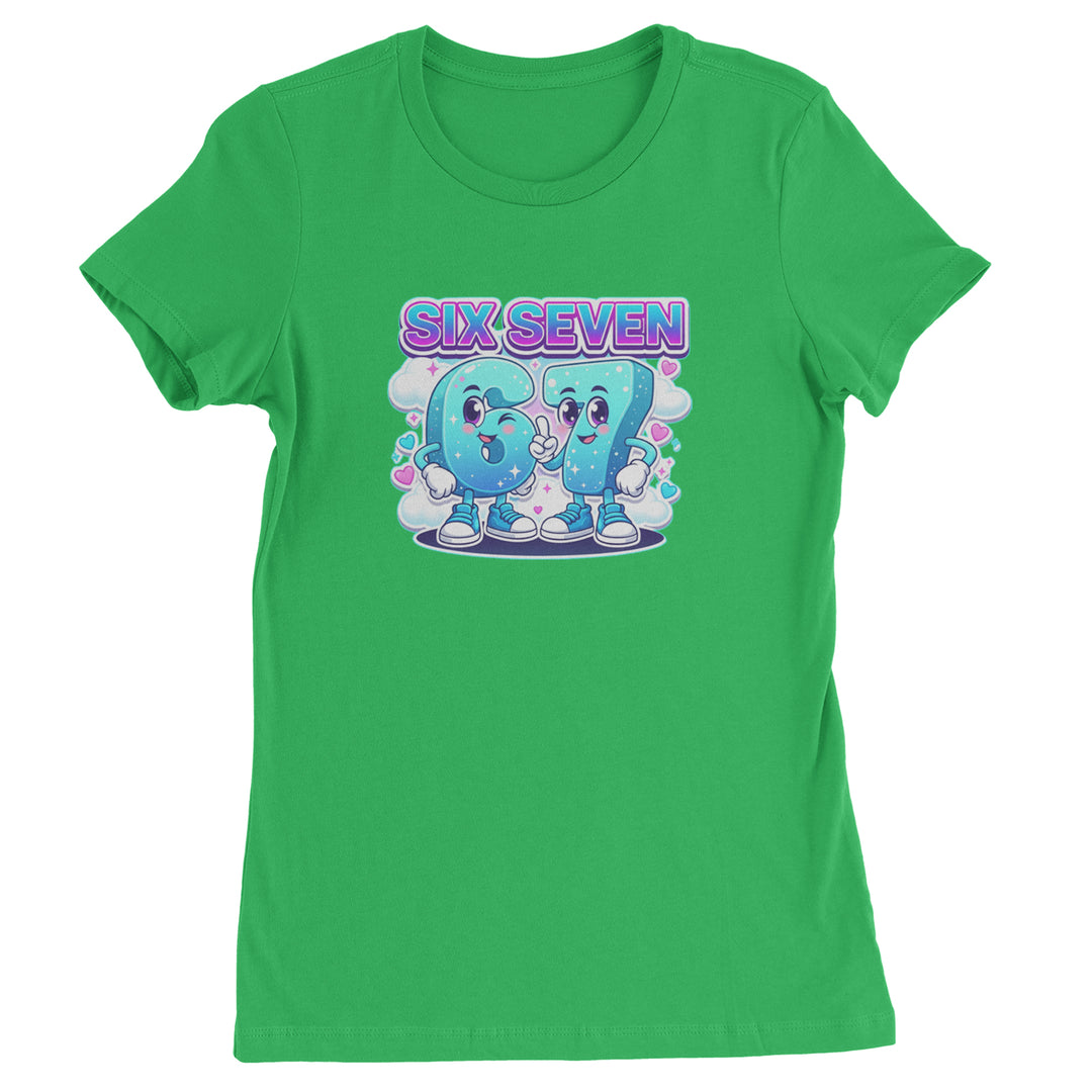 67 Six Seven Meme Kawaii Cloud Womens T-shirt Kelly Green