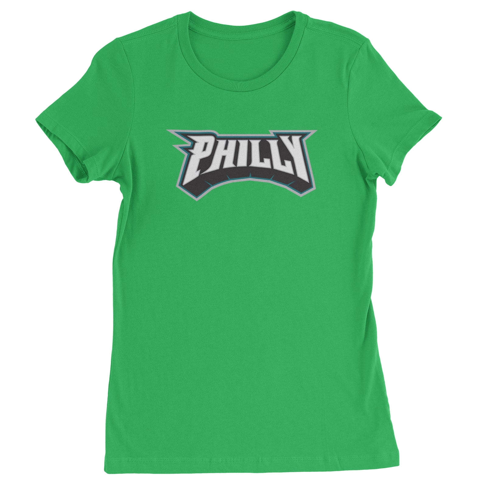 Philly Bold Block Throwback Womens T-shirt Kelly Green