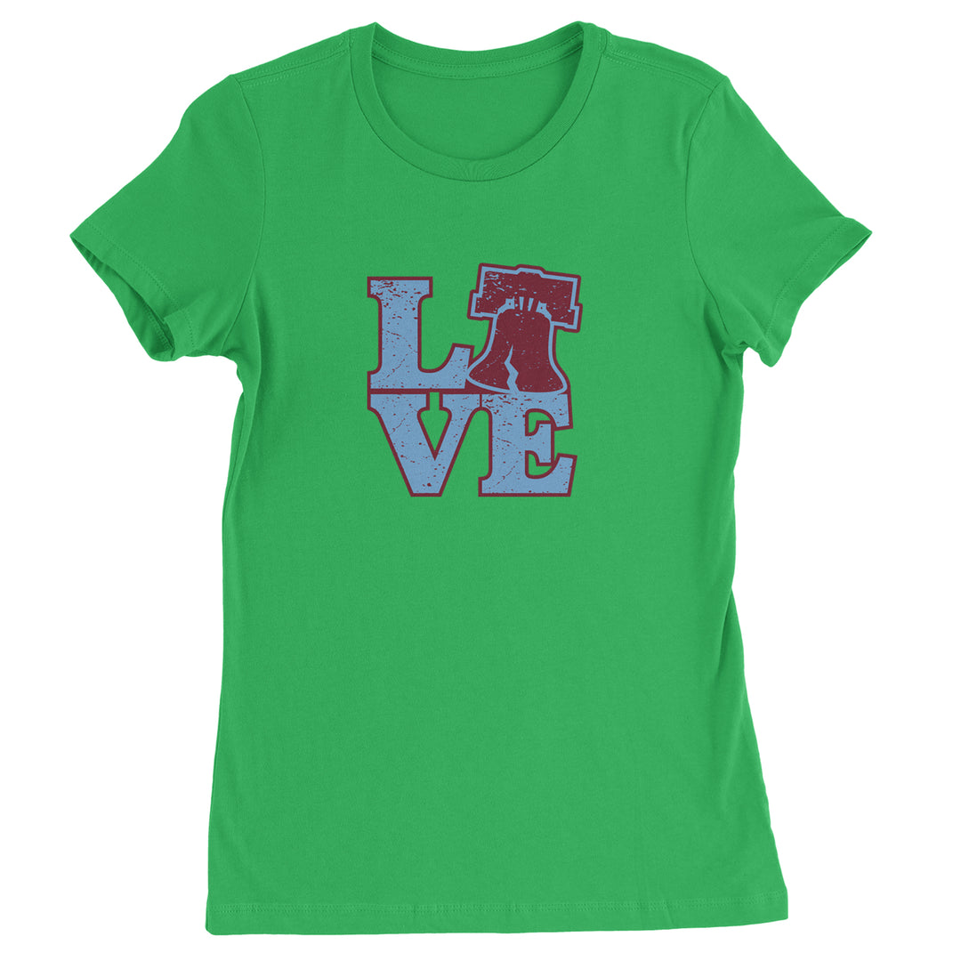 Love Philly Liberty Bell Womens T-shirt Kelly Green
