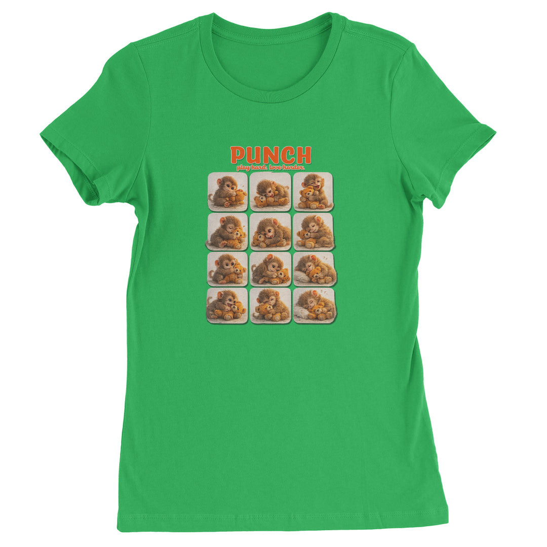 Punch Play Hard Love Harder Womens T-shirt Kelly Green