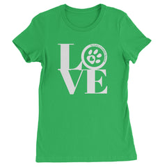 TLC LOVE Dog Rescue Womens T-shirt Kelly Green