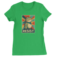 Resist Portland Protest Frog Womens T-shirt Kelly Green