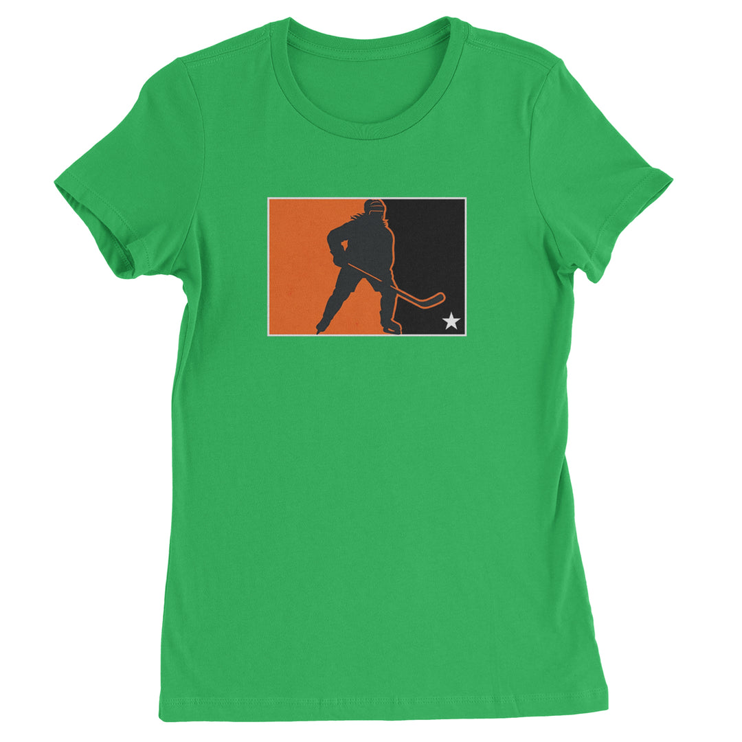 Hockey Enforcer Retro Vintage Womens T-shirt Kelly Green
