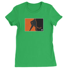 Hockey Enforcer Retro Vintage Womens T-shirt Kelly Green