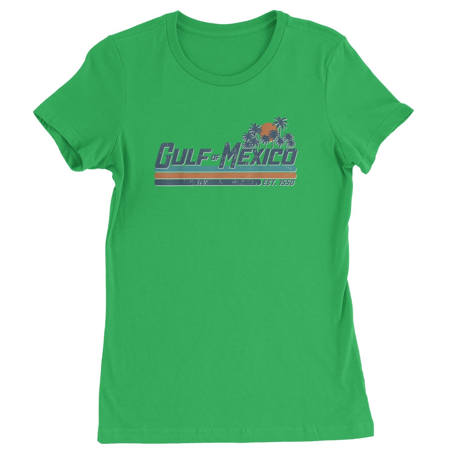 Gulf Of Mexico Established Year 1550 Womens T-shirt Kelly Green