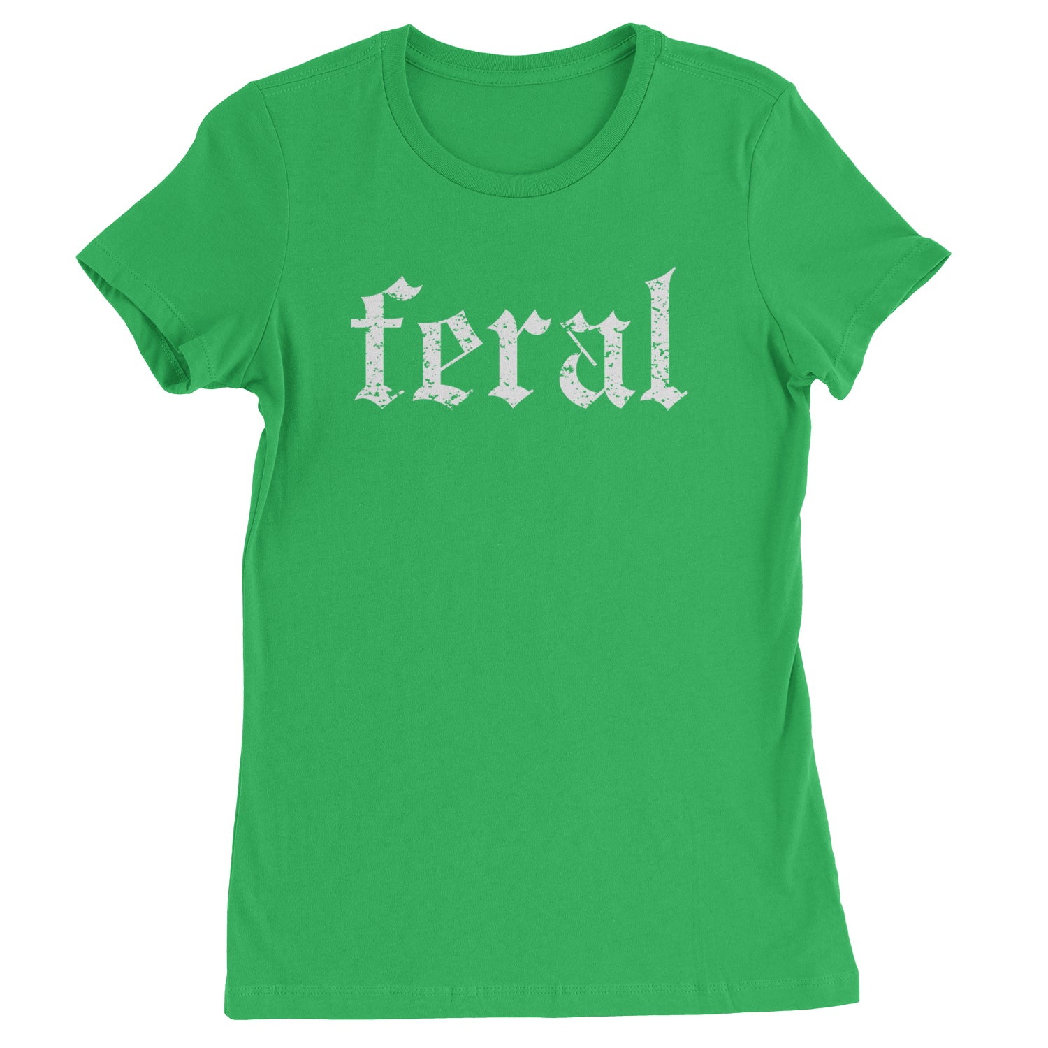 Feral Club Rat Festival Rave EDM Womens T-shirt Kelly Green