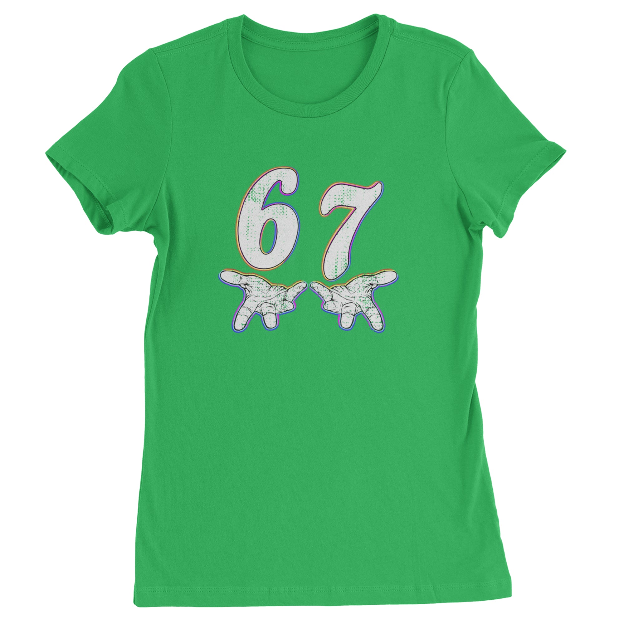 67 Hands Meme Viral Drill Womens T-shirt Kelly Green