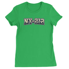New York City 212 Area Code Skyline  Womens T-shirt Kelly Green