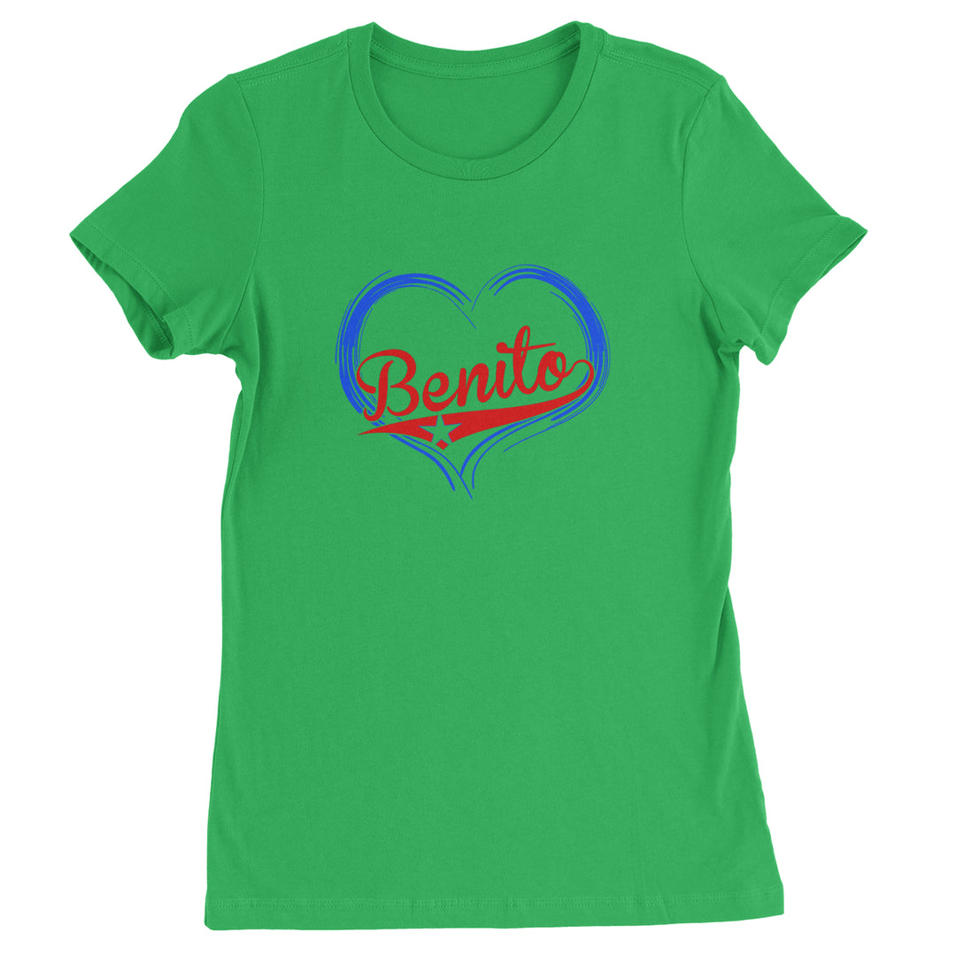 Benito Heart Puerto Rico Womens T-shirt Kelly Green