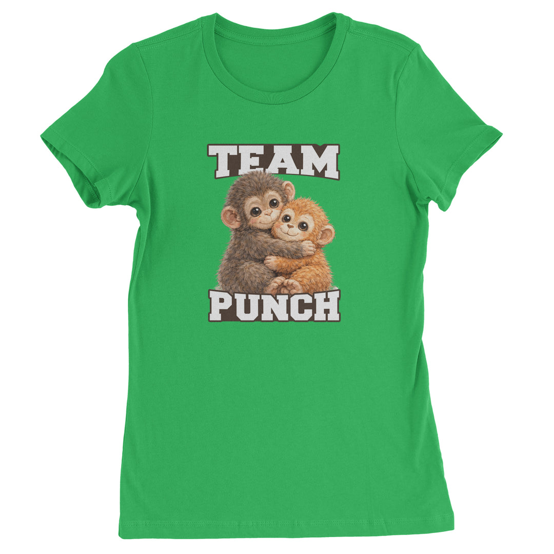 Team Punch Panchi-kun Monkey Womens T-shirt Kelly Green
