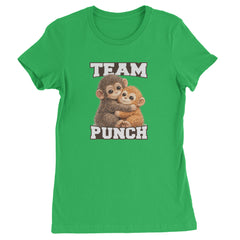 Team Punch Panchi-kun Monkey Womens T-shirt Kelly Green