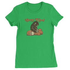 Punch Stay Kind Macaque Womens T-shirt Kelly Green