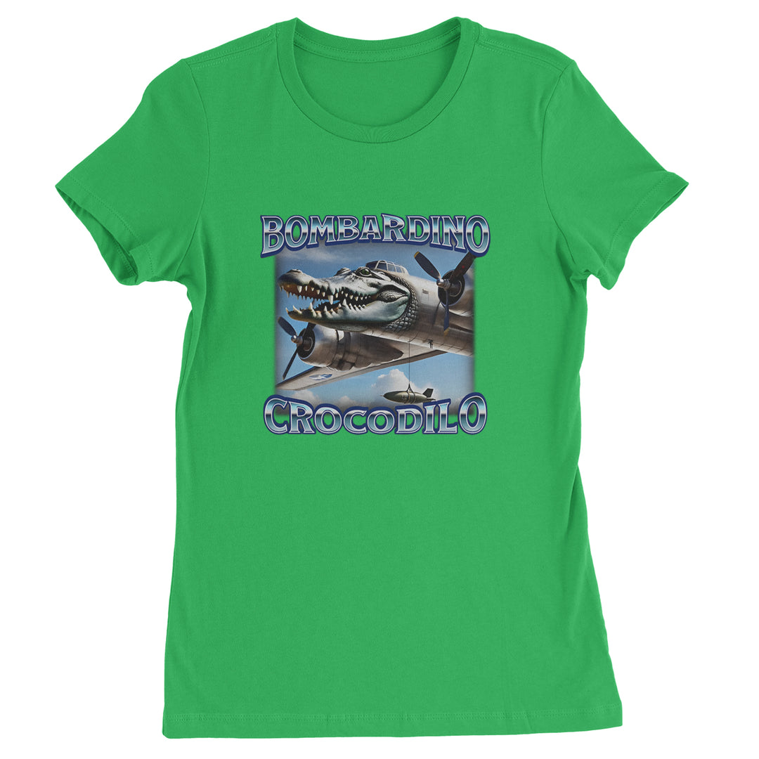 Bombardino Crocodilo Brainrot Womens T-shirt Kelly Green