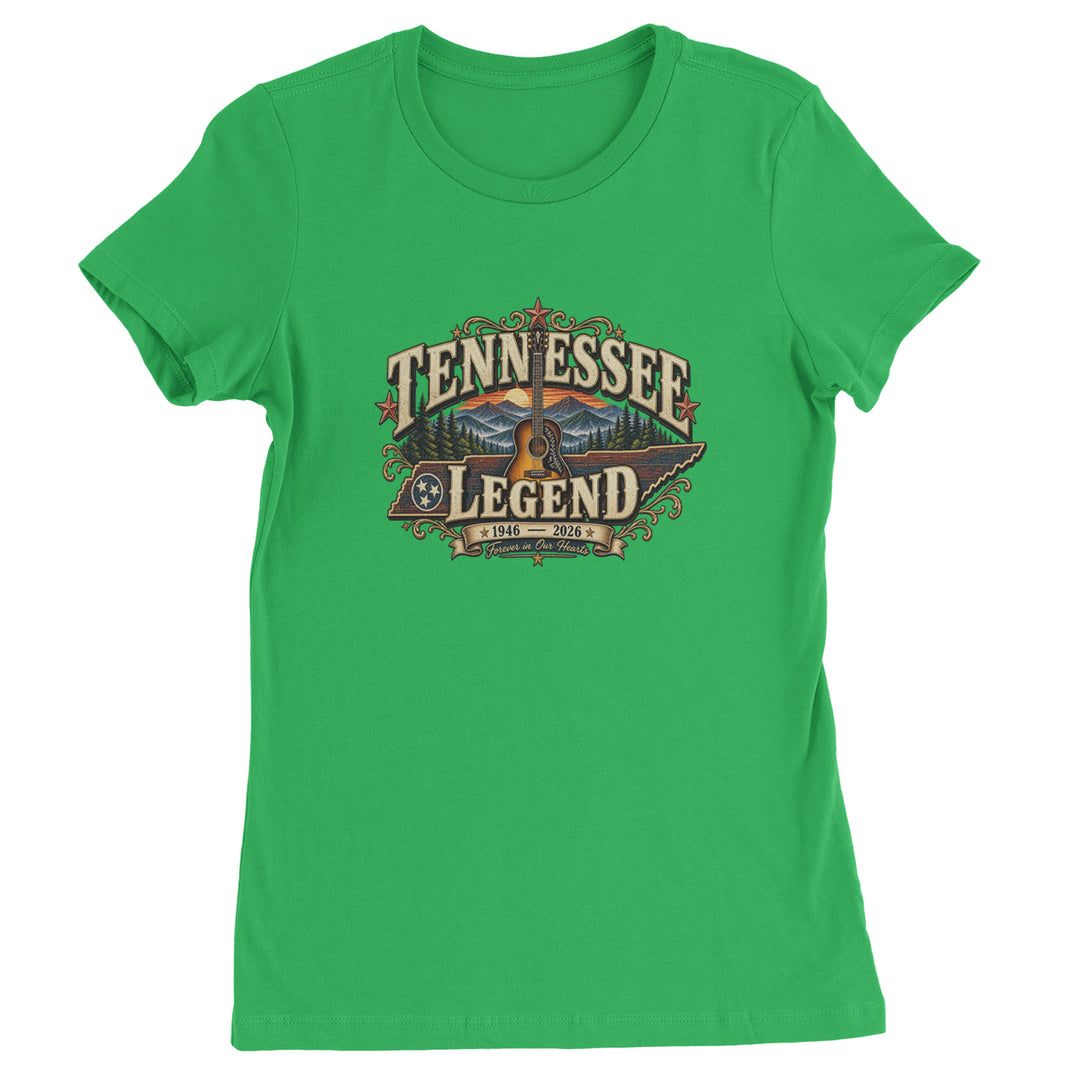 Tennessee Legend Country Music Dolly Womens T-shirt Kelly Green