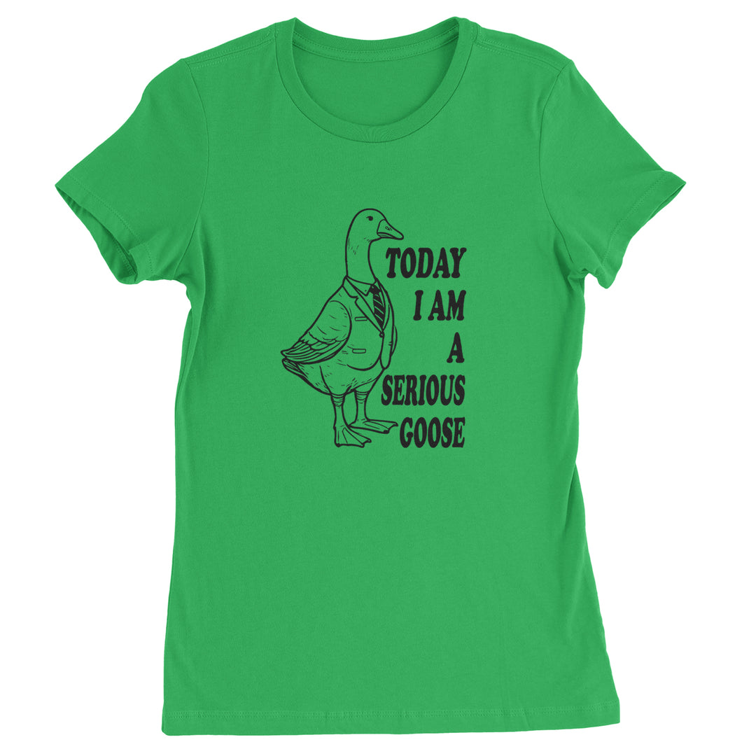 Today I Am A Serious Goose Womens T-shirt Kelly Green