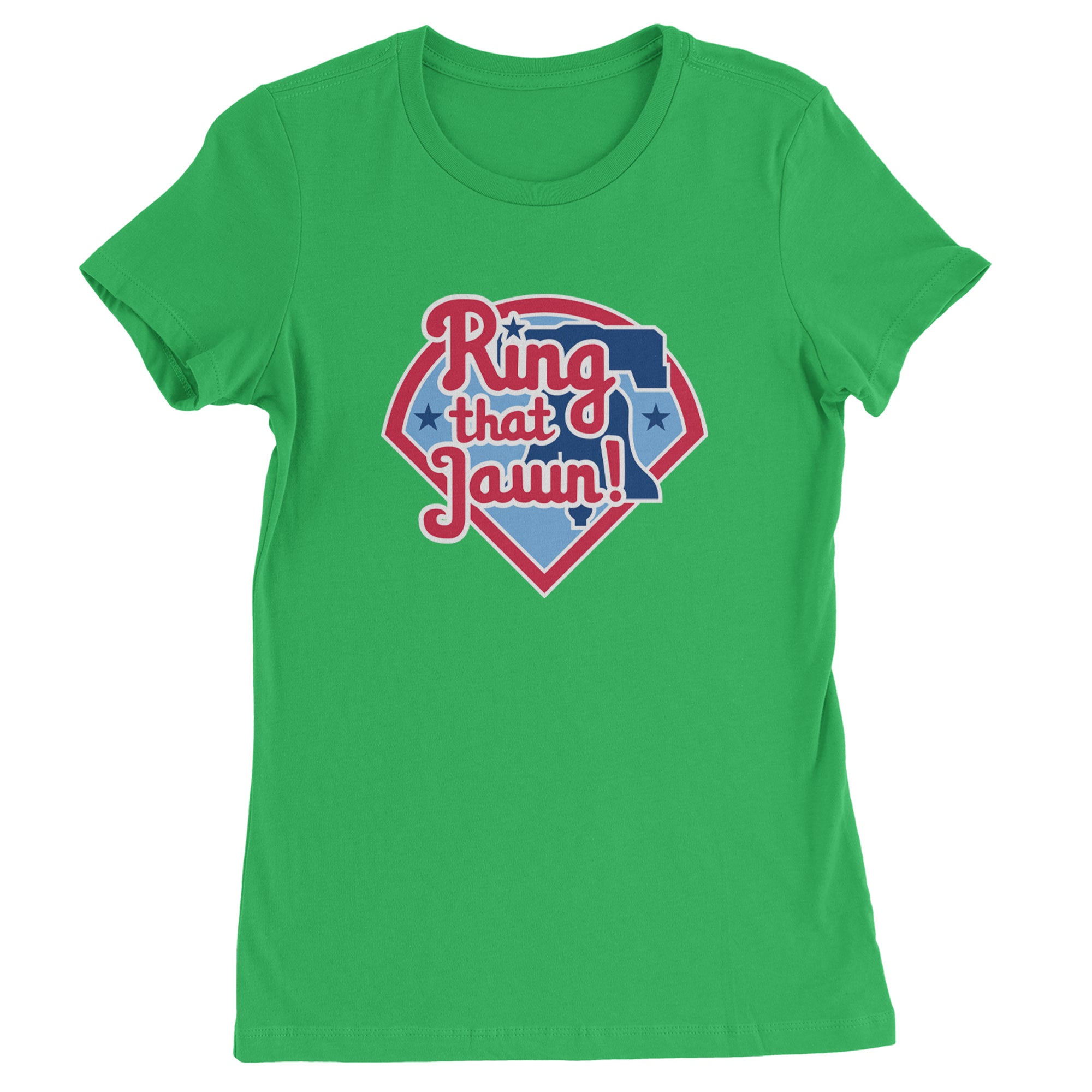 Ring That Jawn Philly Baseball Womens T-shirt Kelly Green