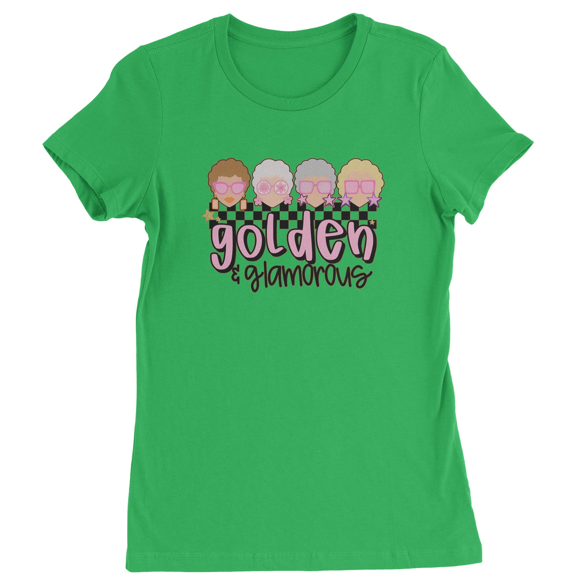 Golden And Glamorous Golden Girls Womens T-shirt Kelly Green