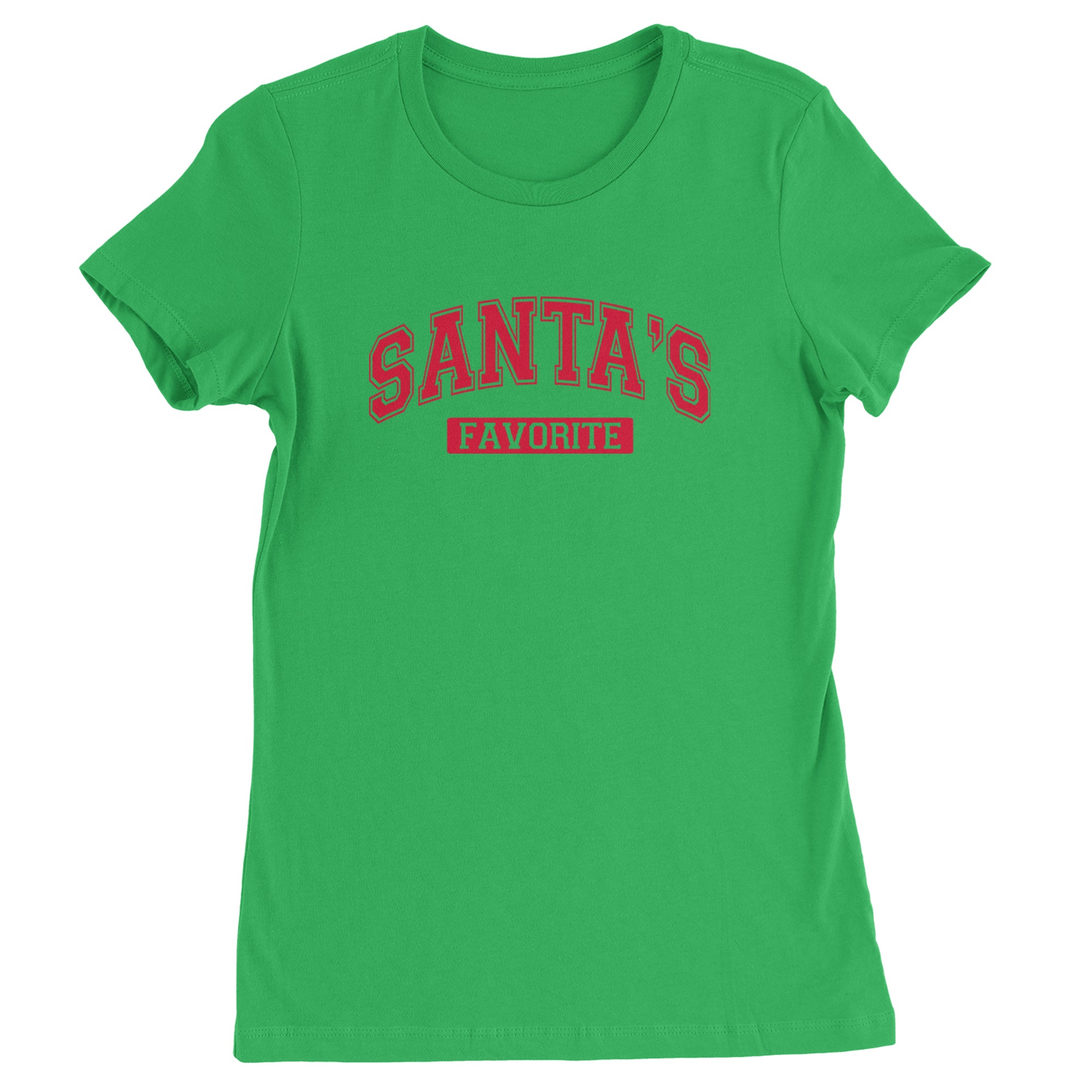 Santa's Favorite Womens T-shirt Kelly Green