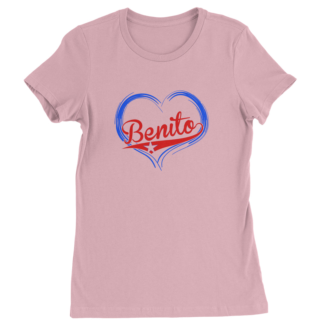 Benito Heart Puerto Rico Womens T-shirt Light Pink