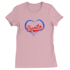 Benito Heart Puerto Rico Womens T-shirt Light Pink