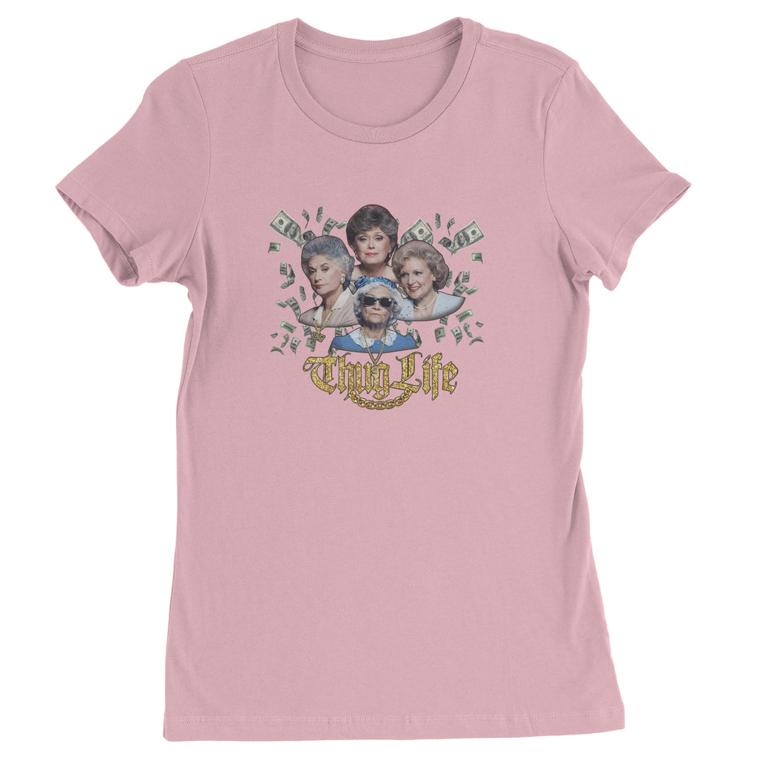 Golden Chain Thug Life Girls Womens T-shirt Light Pink