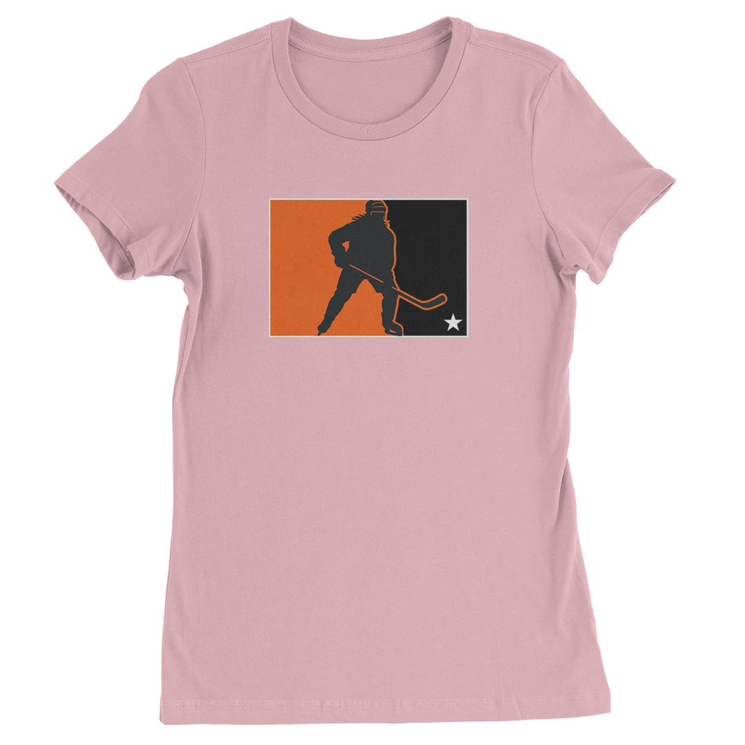 Hockey Enforcer Retro Vintage Womens T-shirt Light Pink