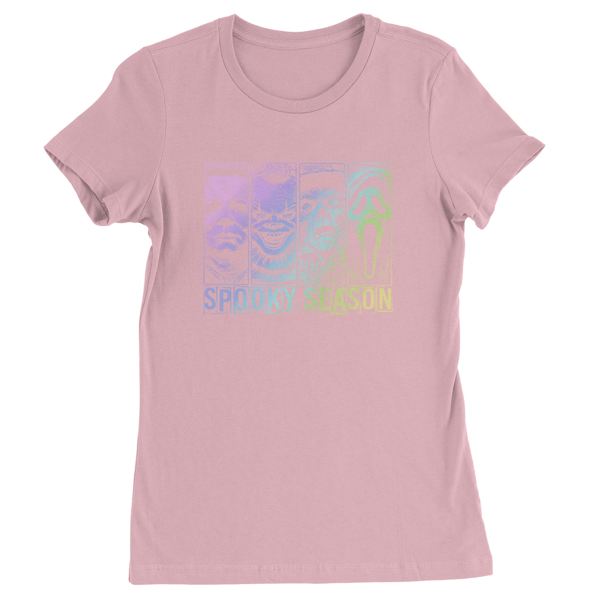 Spooky Season Horror Icons Halloween Womens T-shirt Light Pink