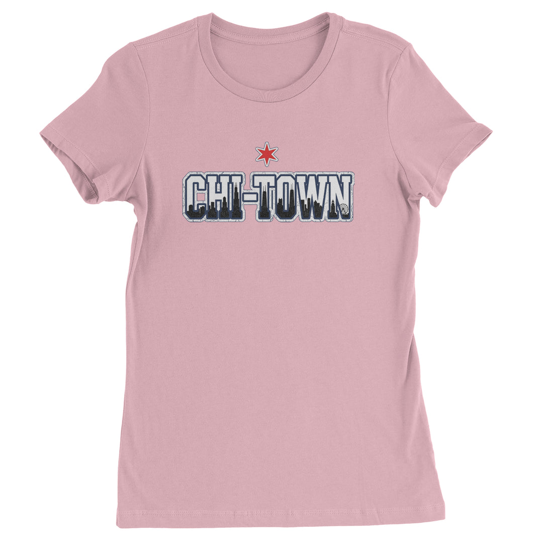 Chicago Chi-Town City Pride Womens T-shirt Light Pink
