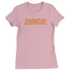 Showgirl Orange Glitter Womens T-shirt Light Pink