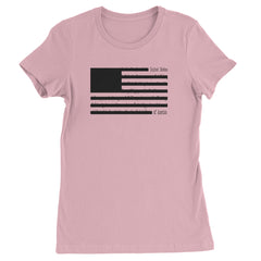 Redacted American Flag Womens T-shirt Light Pink