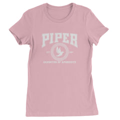 Piper Daughter of Aphrodite Rebel Heart Womens T-shirt Light Pink