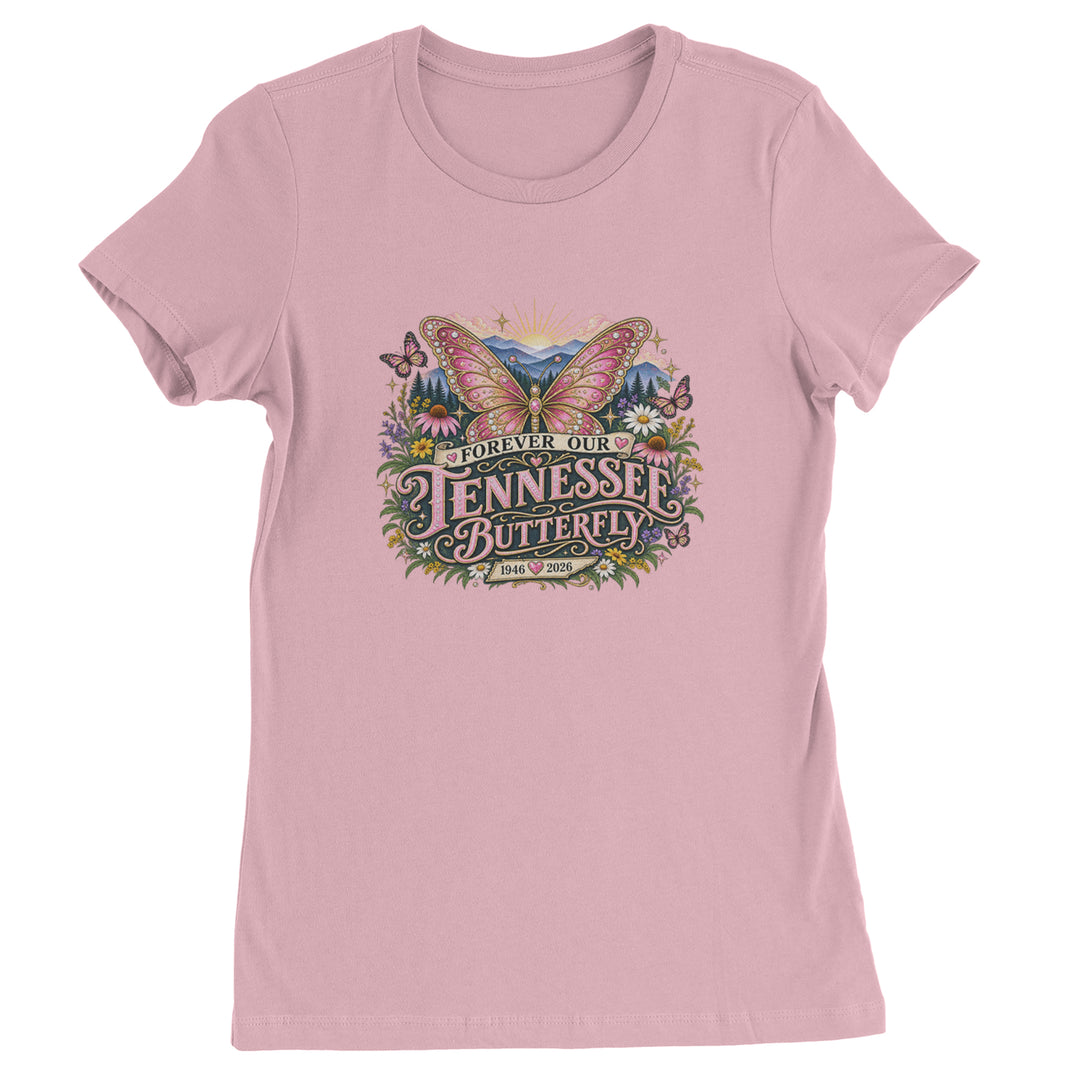 Forever Our Tennessee Butterfly Dolly Womens T-shirt Light Pink